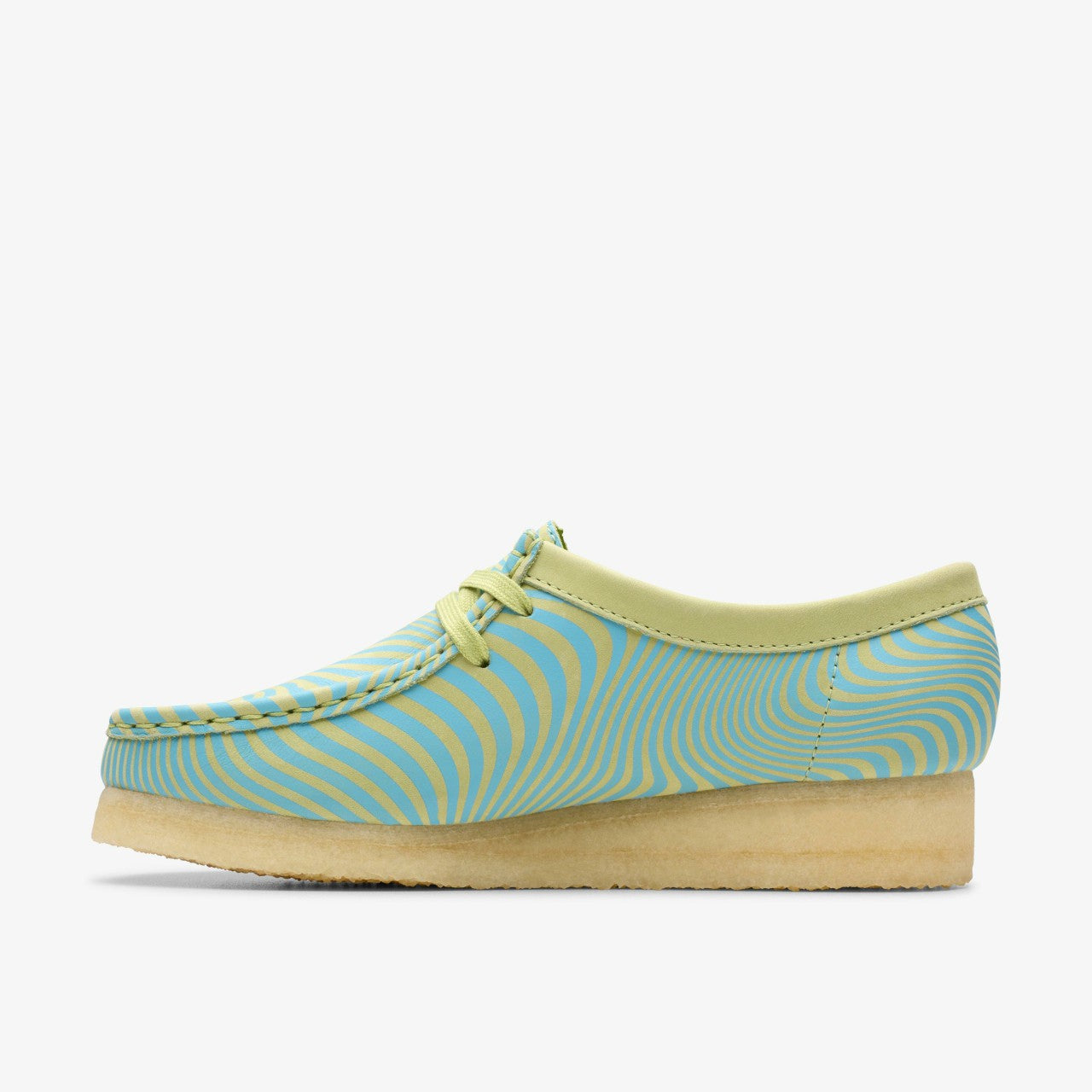 Wallabee Blue/Lime Print Clarks Women