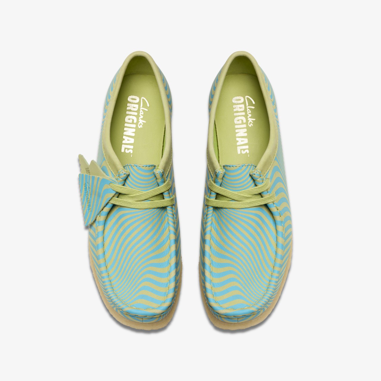 Wallabee Blue/Lime Print Clarks Women