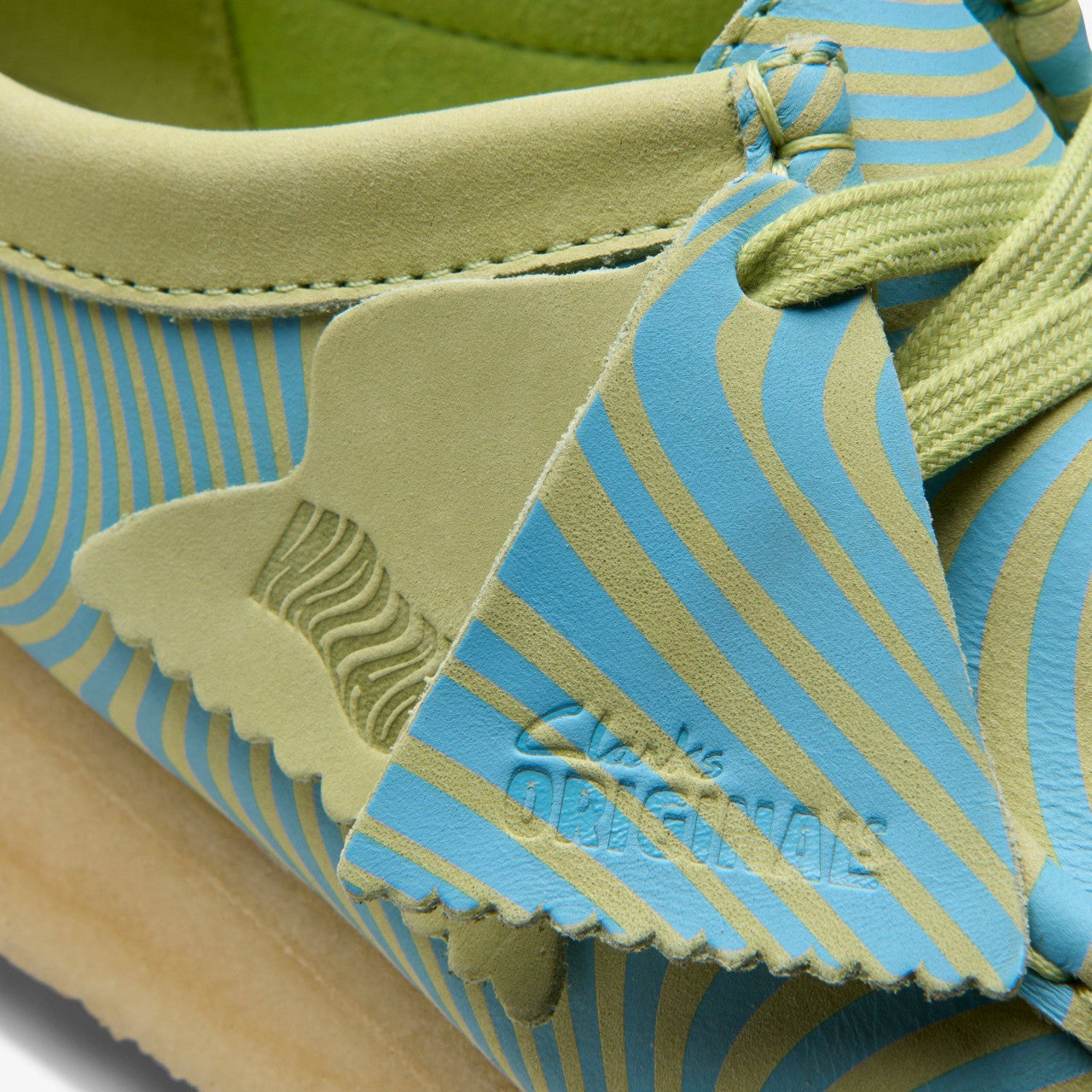 Wallabee Blue/Lime Print Clarks Women