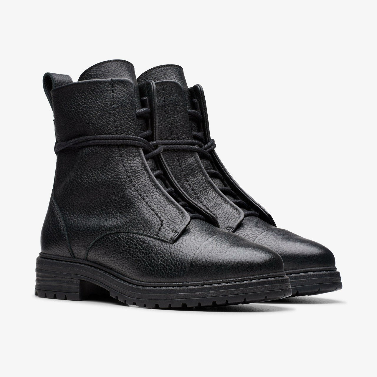 Rixley Lace Black Leather Clarks Women