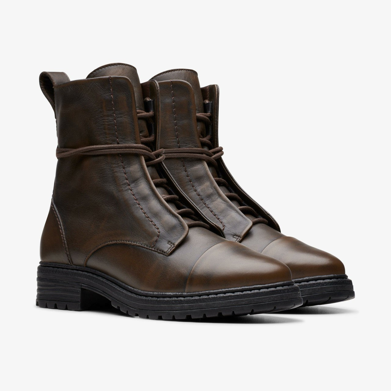 Rixley Lace Dark Brown Leather Clarks Women