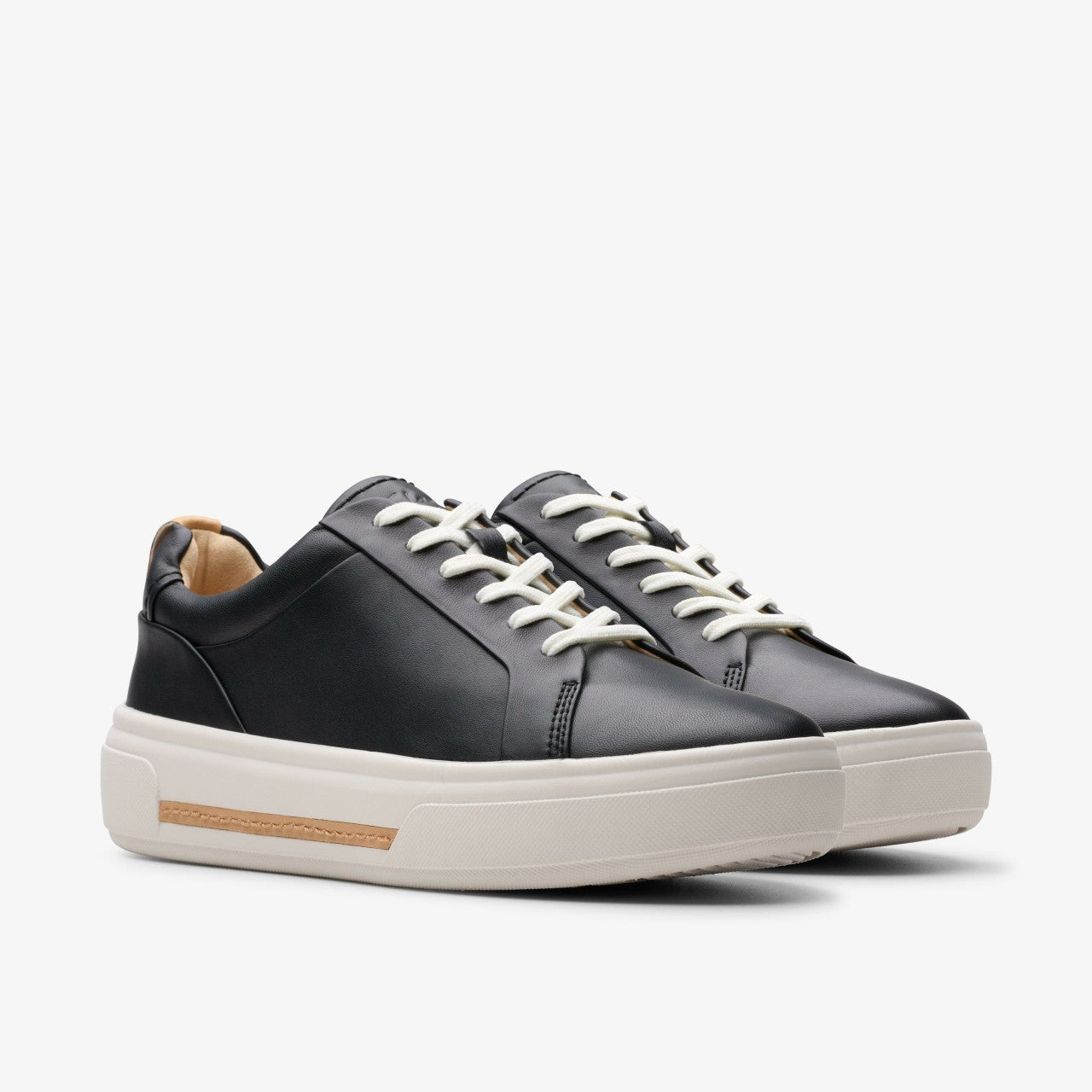 Hollyhock Walk Black Leather Clarks Women