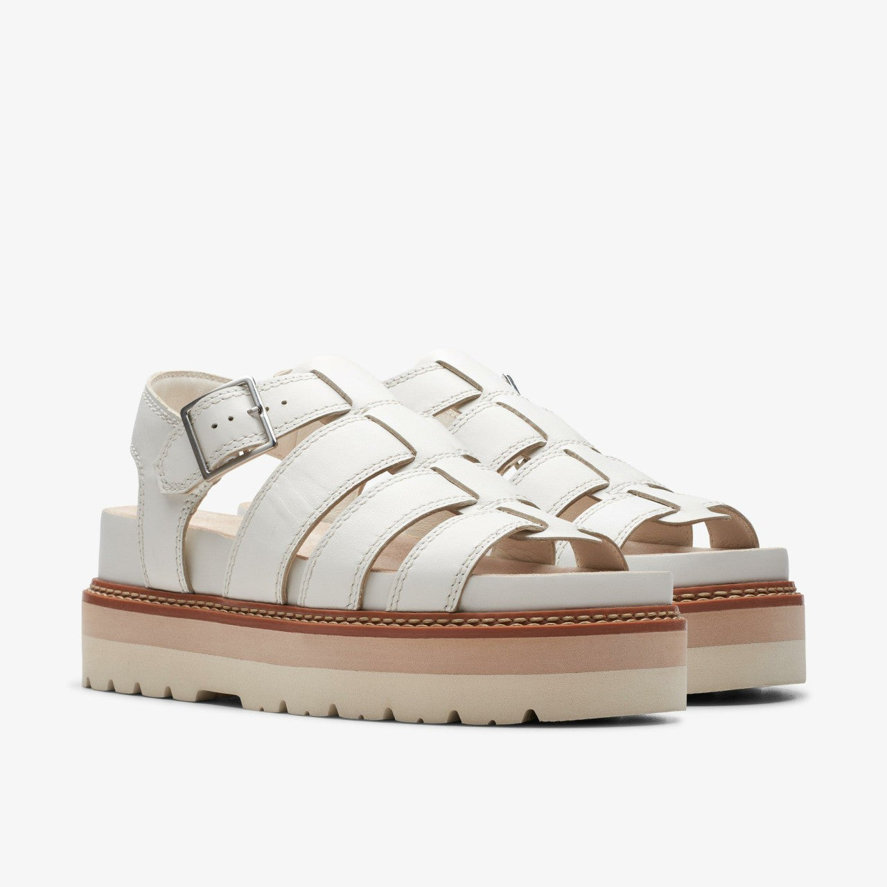 Orianna Twist Off White Leather Clarks Women