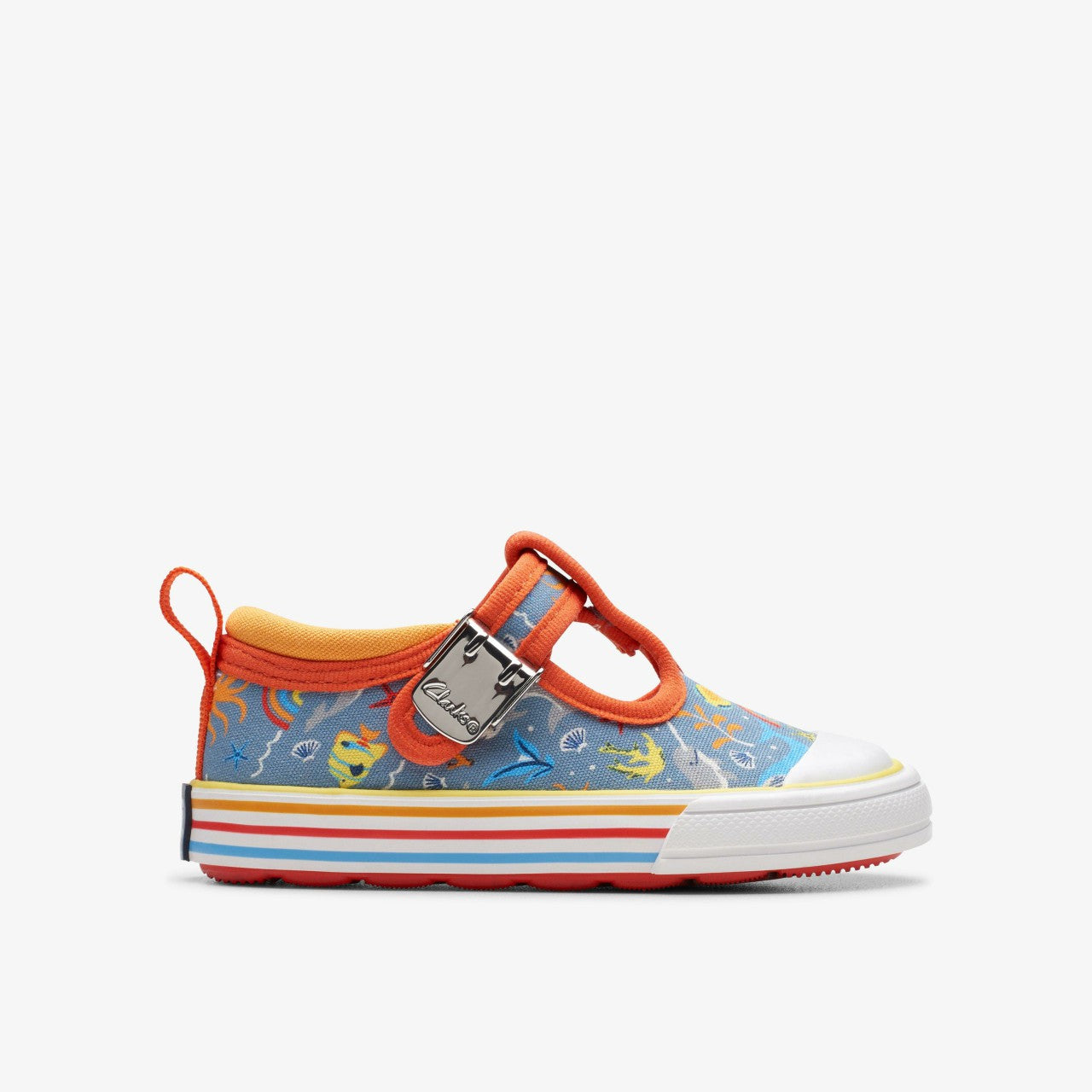 Foxing Fish Toddler Grey Print Clarks Kids
