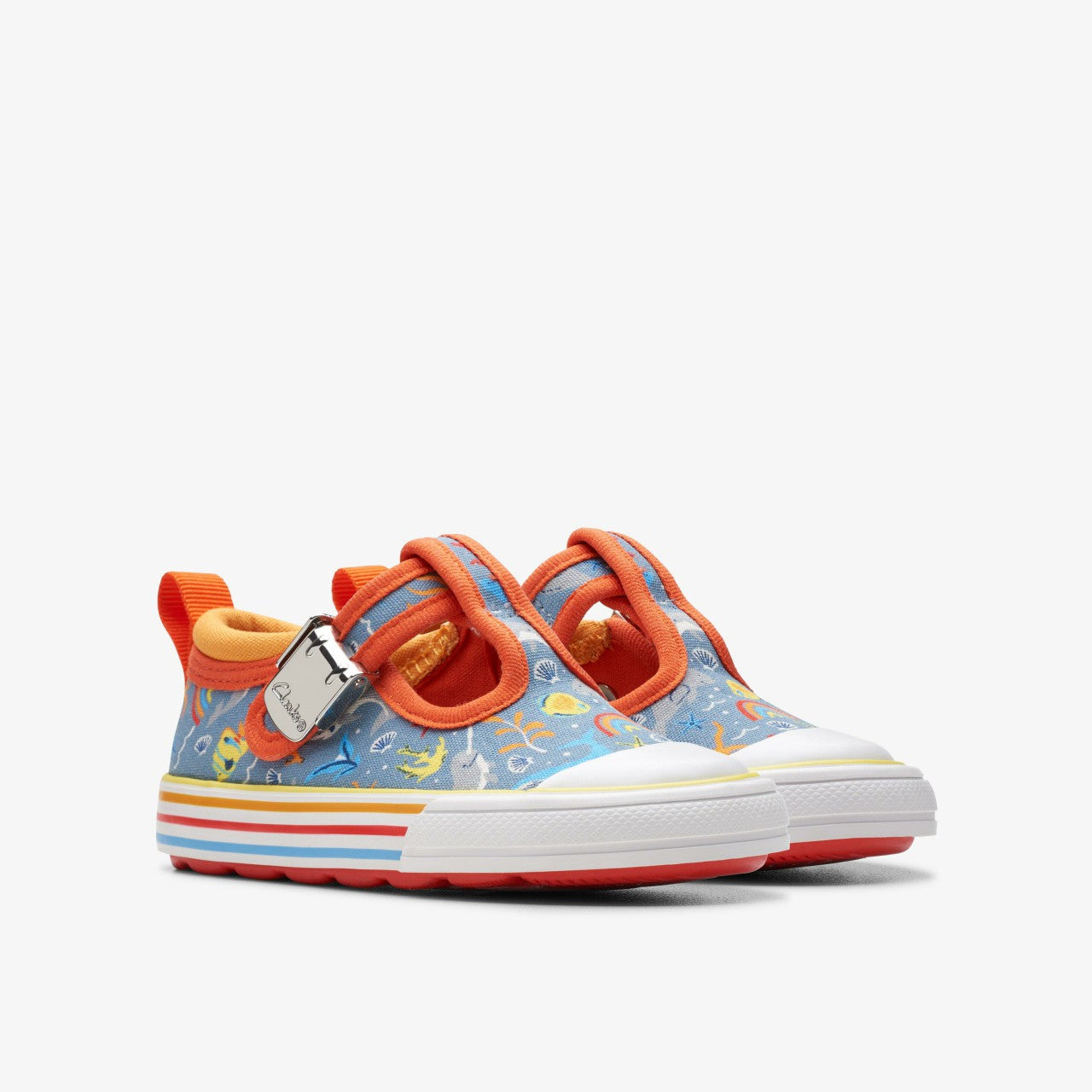 Foxing Fish Toddler Grey Print Clarks Kids