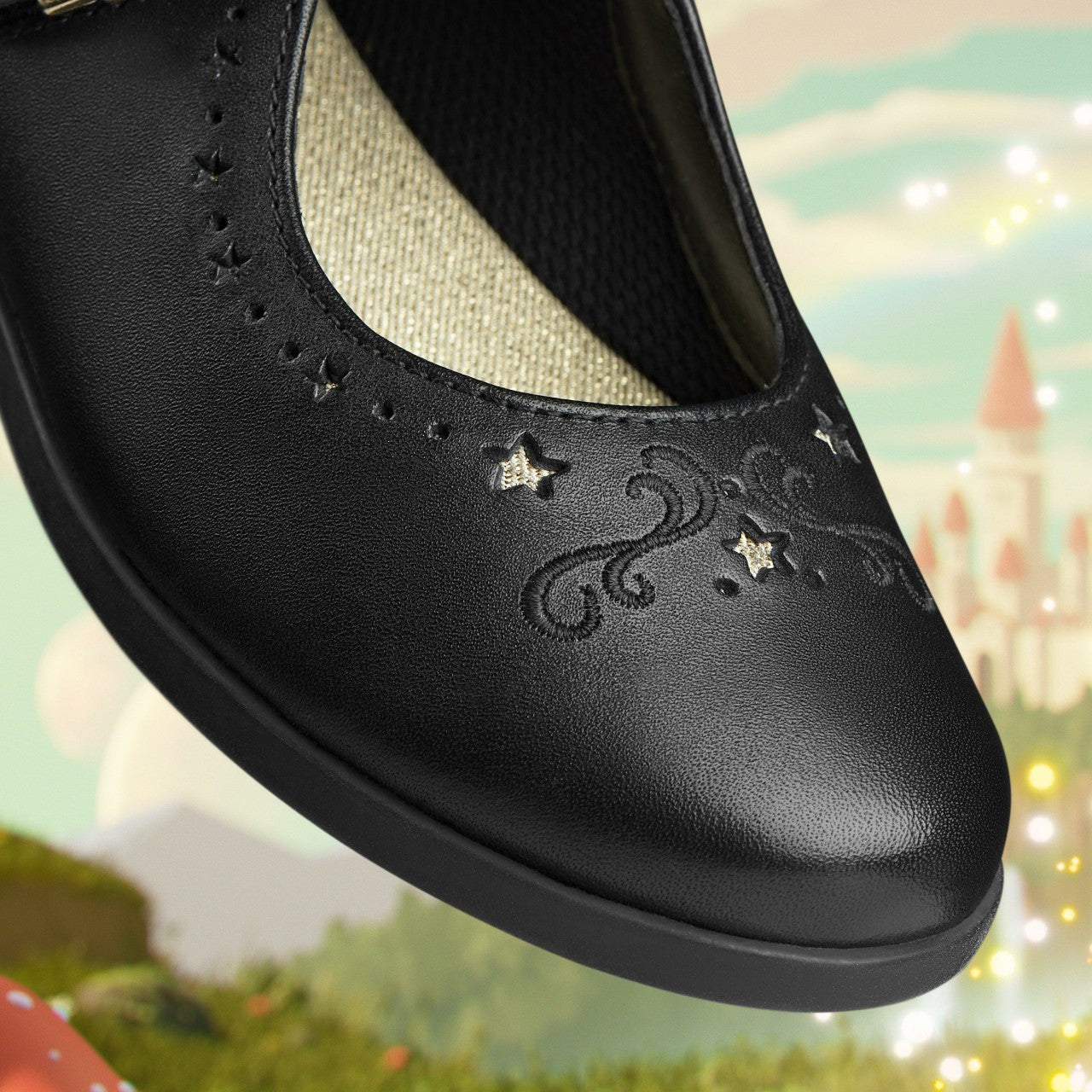 Lock Magic Kid Black Leather Clarks Kids
