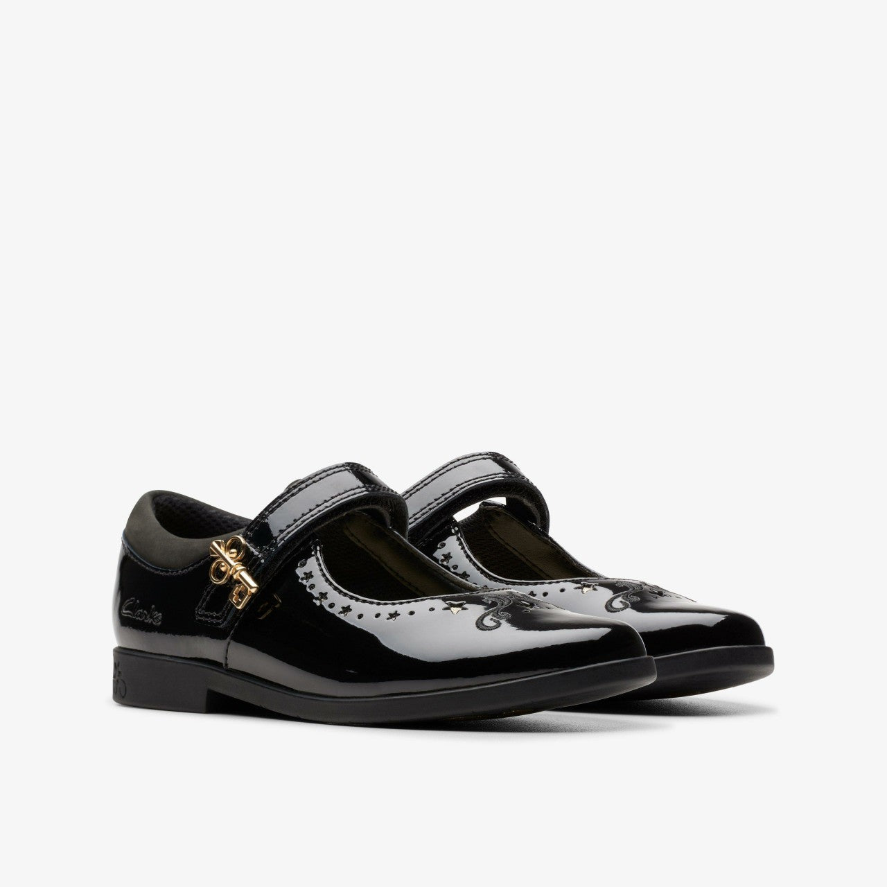 Lock Magic Kid Black Patent Clarks Kids