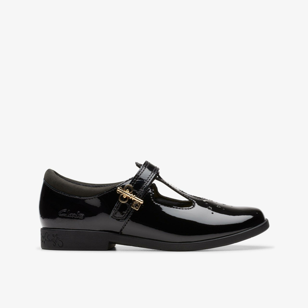 Lock Shine Kid Black Patent Clarks Kids