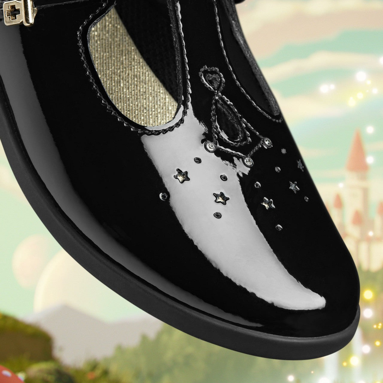 Lock Shine Kid Black Patent Clarks Kids