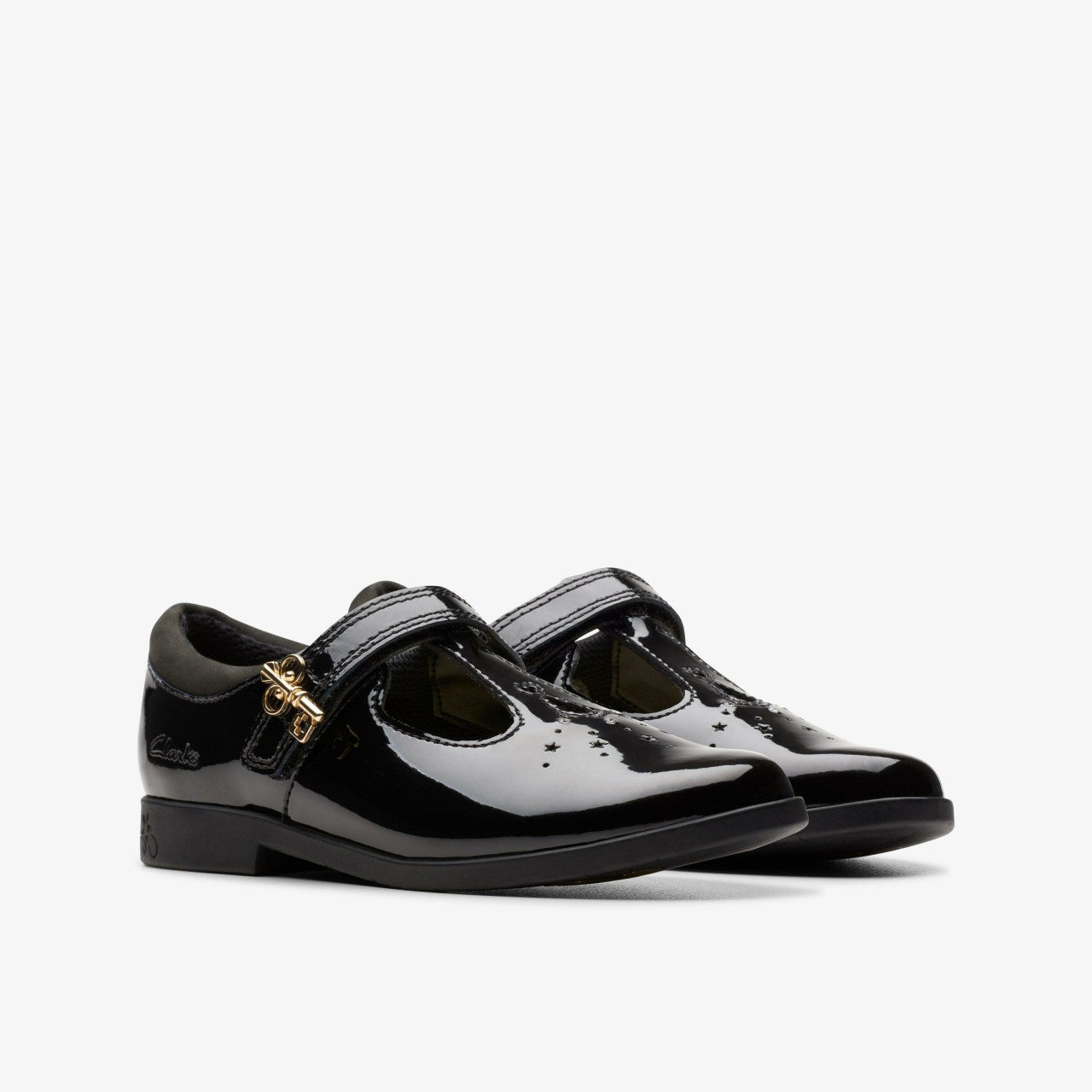 Lock Shine Kid Black Patent Clarks Kids