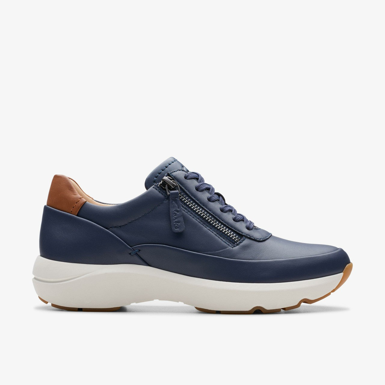 Tivoli Zip Navy Leather Clarks Women