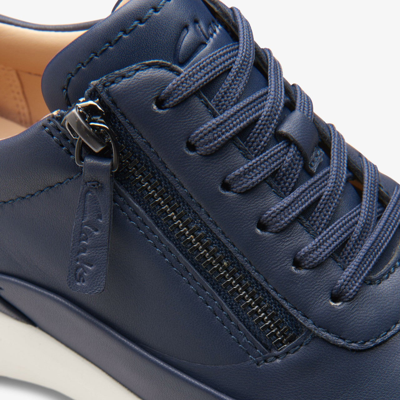 Tivoli Zip Navy Leather Clarks Women