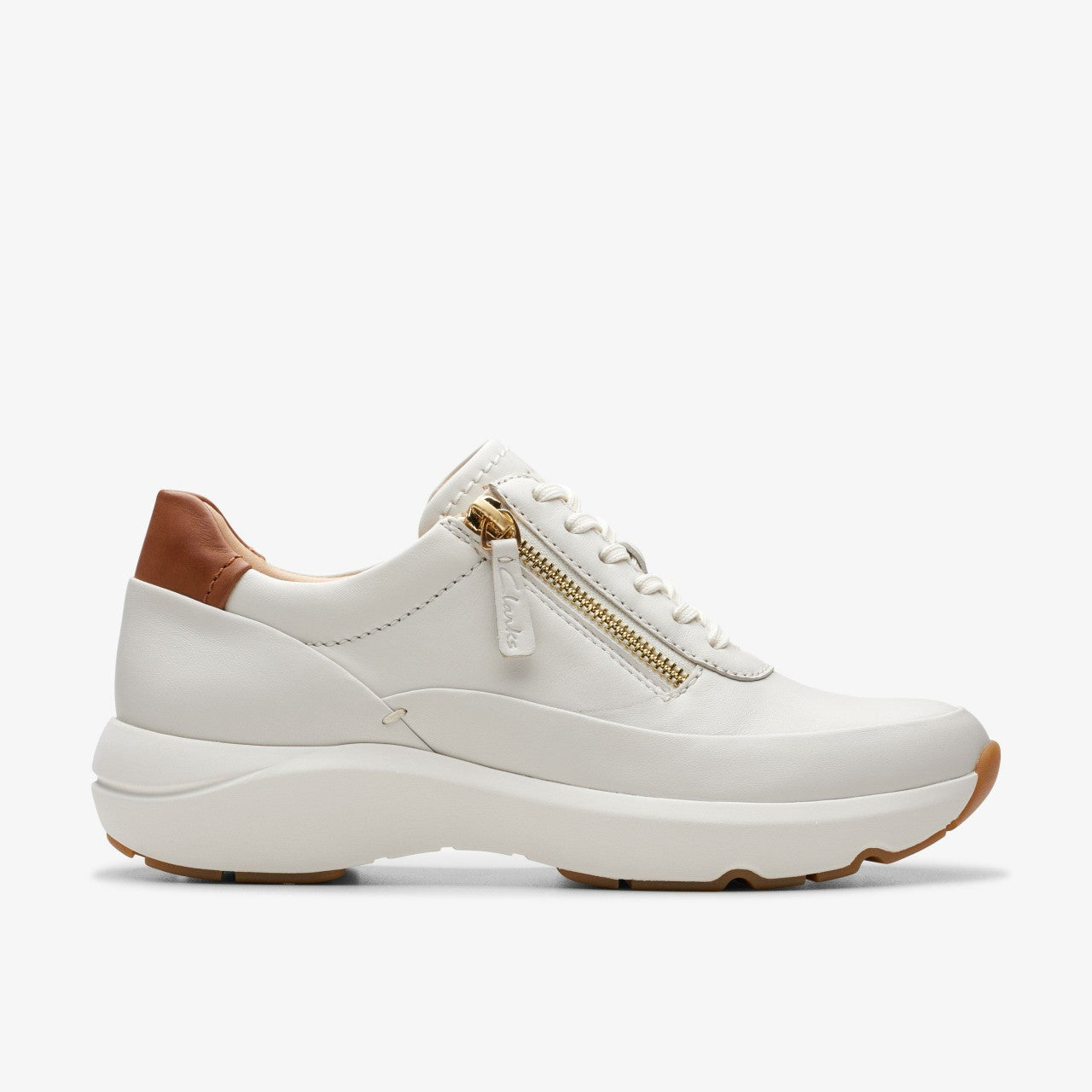 Tivoli Zip Off White Leather Clarks Women