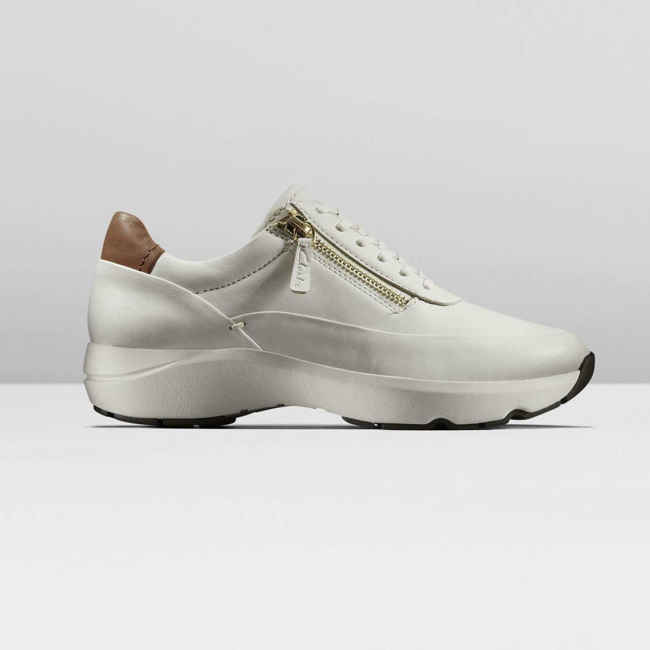 Tivoli Zip Off White Leather Clarks Women