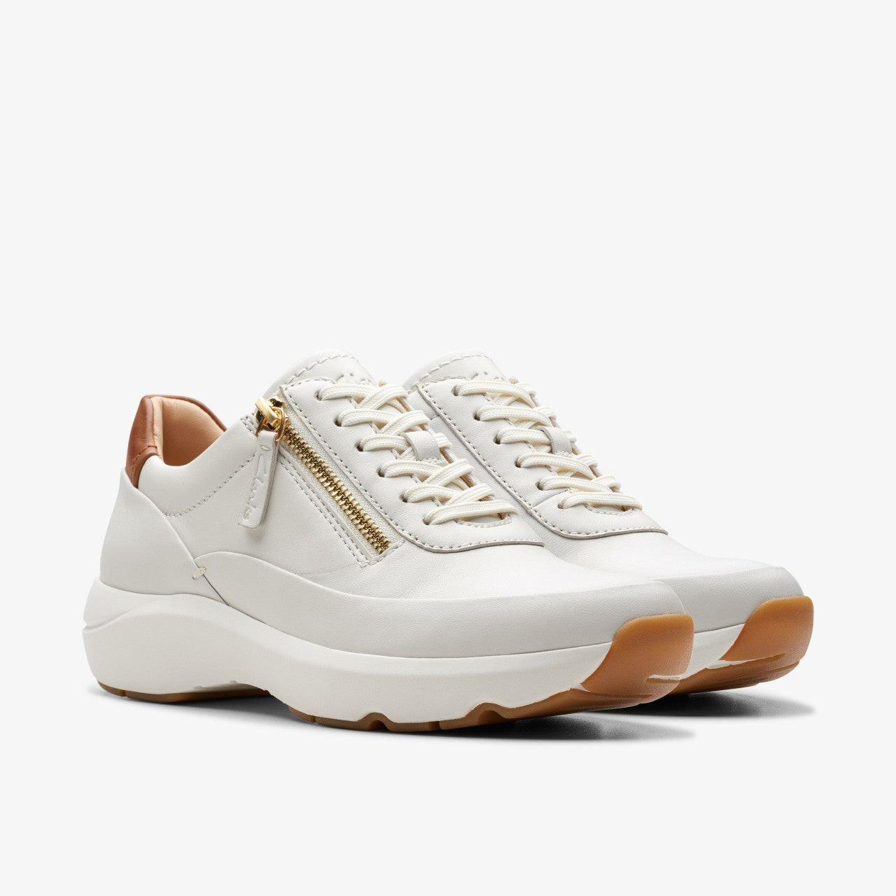 Tivoli Zip Off White Leather Clarks Women