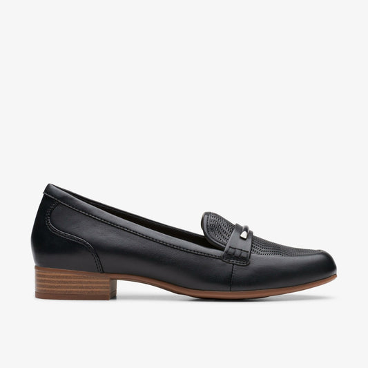 Juliet Aster Black Leather Clarks Women