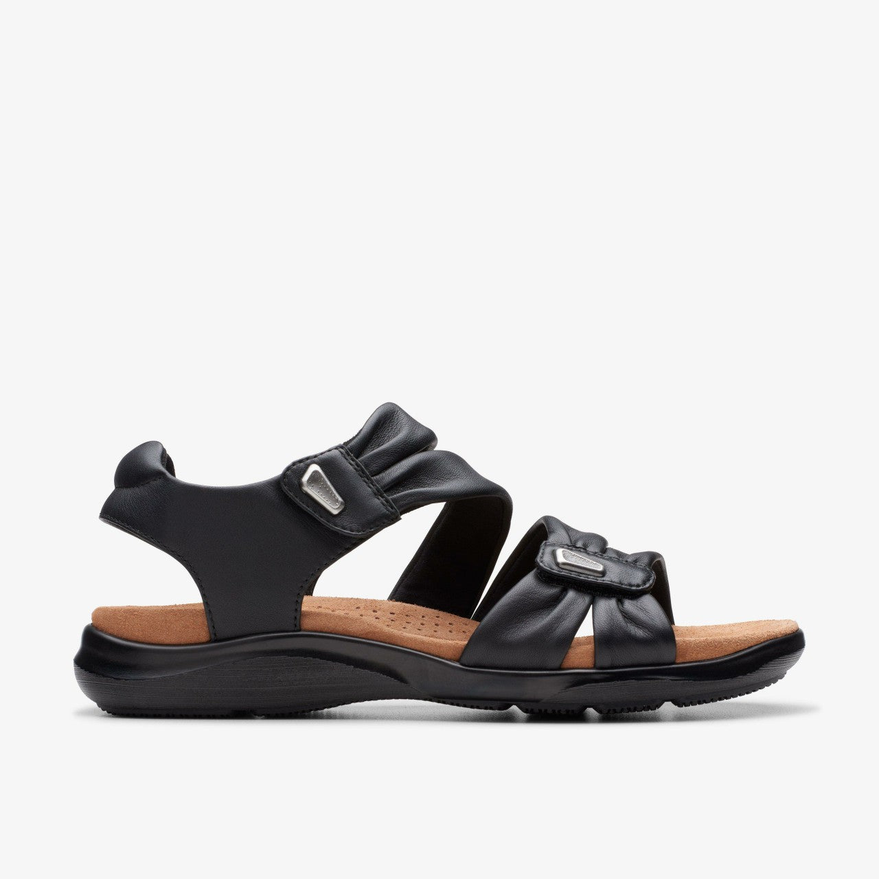 Kitly Ave Black Leather Clarks Women
