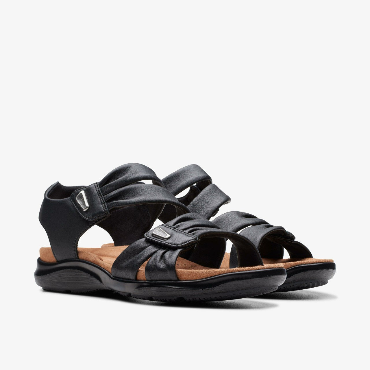Kitly Ave Black Leather Clarks Women