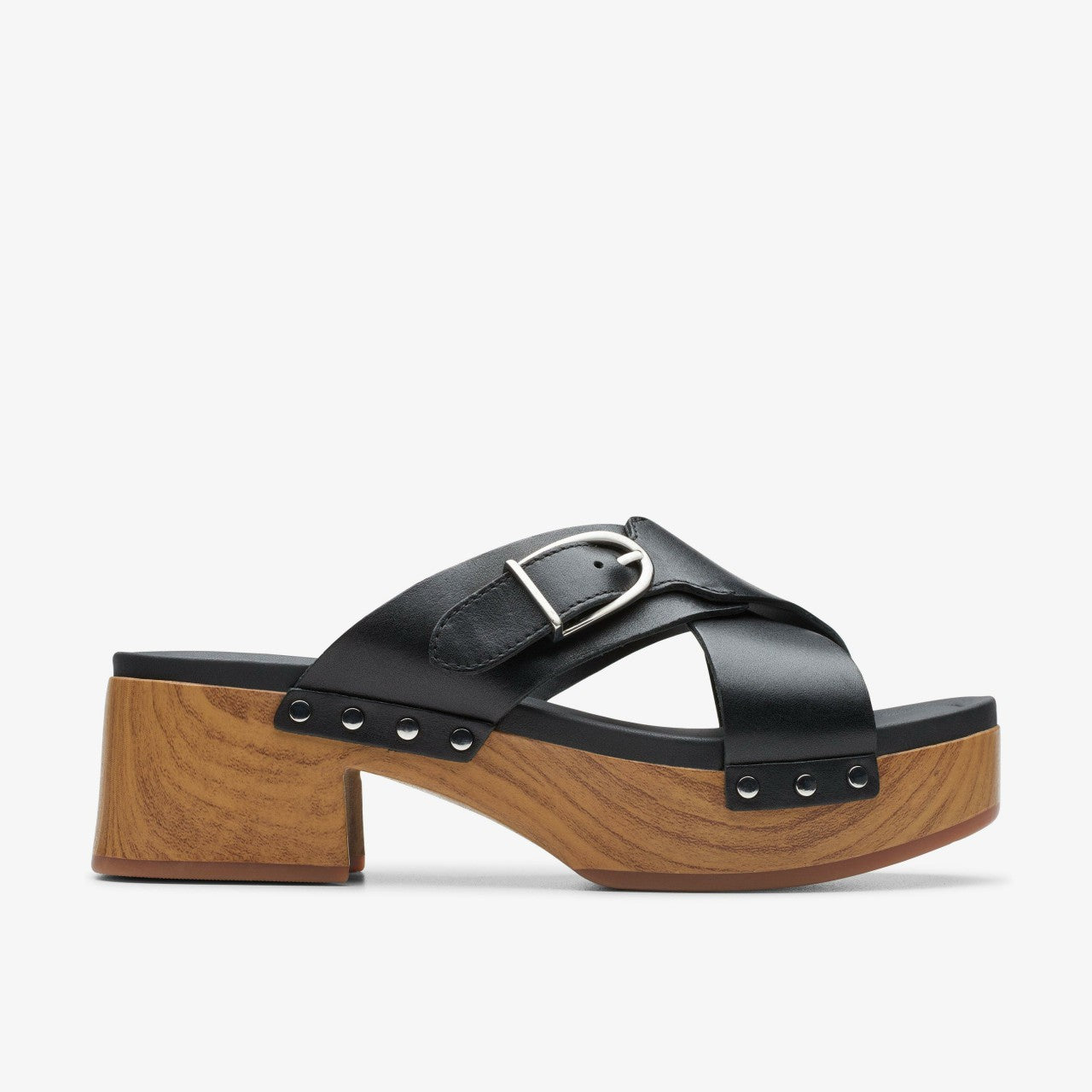 Sivanne Walk Black Leather Clarks Women