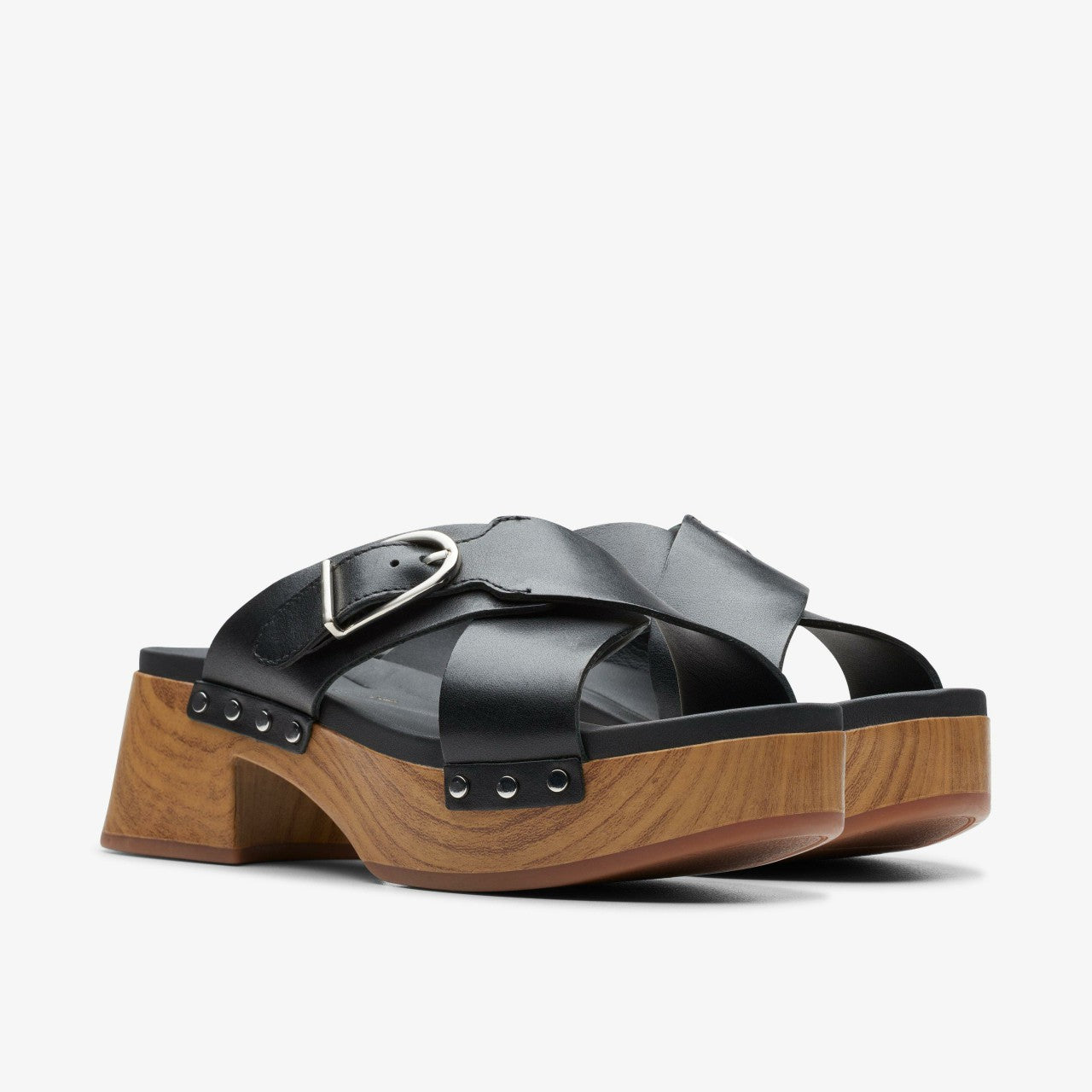 Sivanne Walk Black Leather Clarks Women
