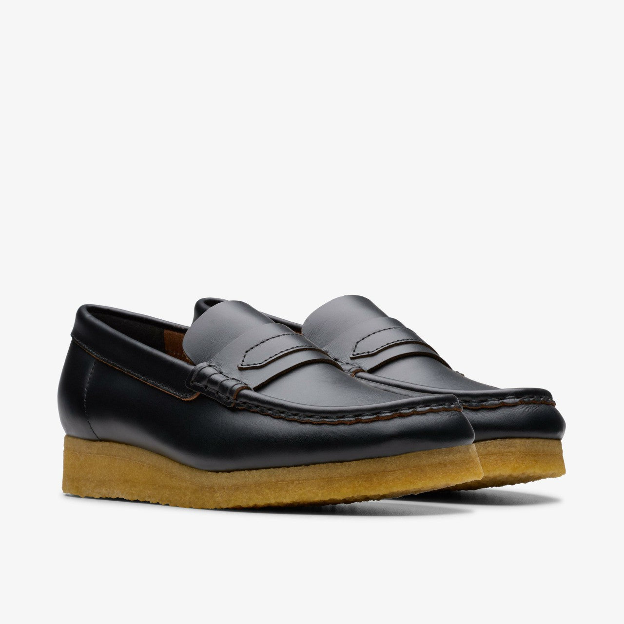 Wallabee Loafer Black Smooth Leather Clarks Women