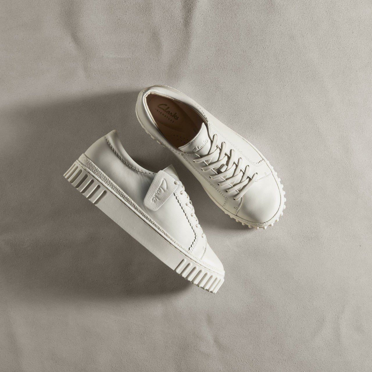 Mayhill Walk Off White Leather Clarks Women