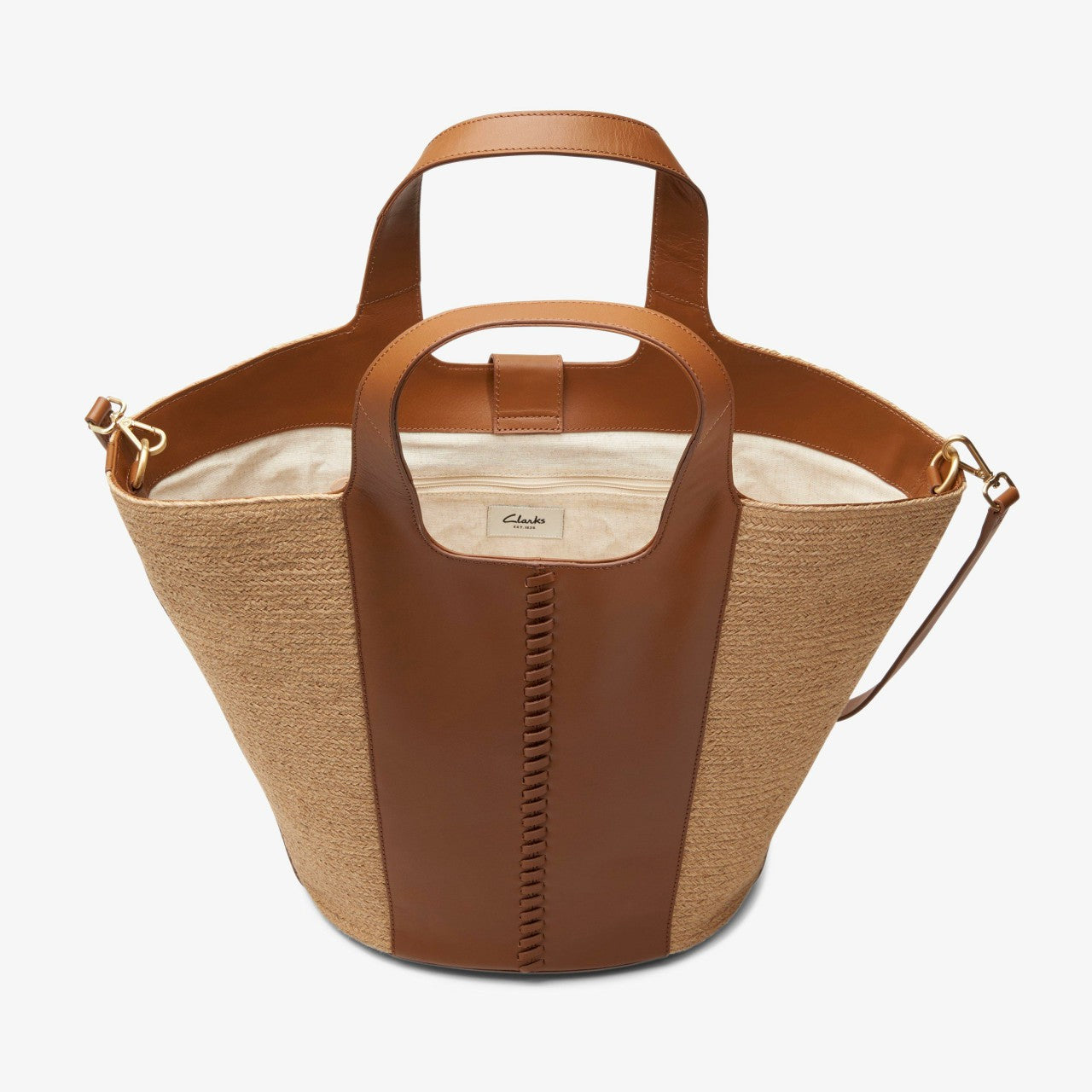 Summery Large Tan Leather Clarks Women