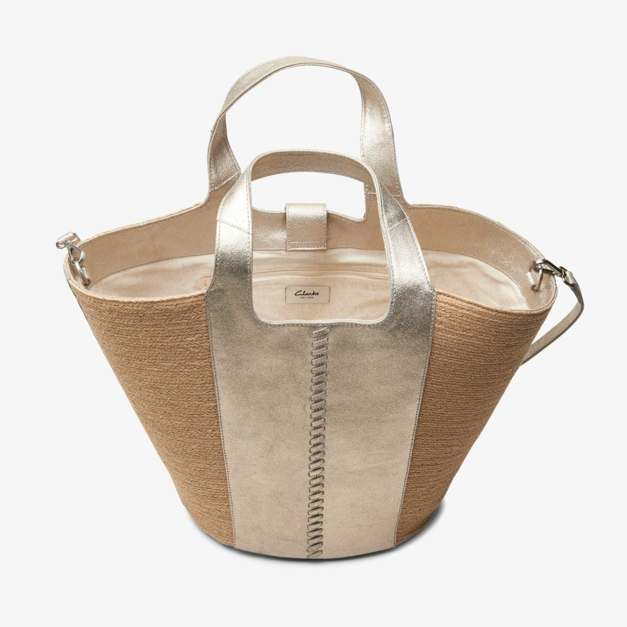 Summery Large Champagne Leather Clarks Women