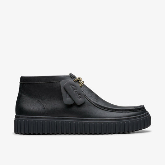 Torhill Hi Black Leather Clarks Men