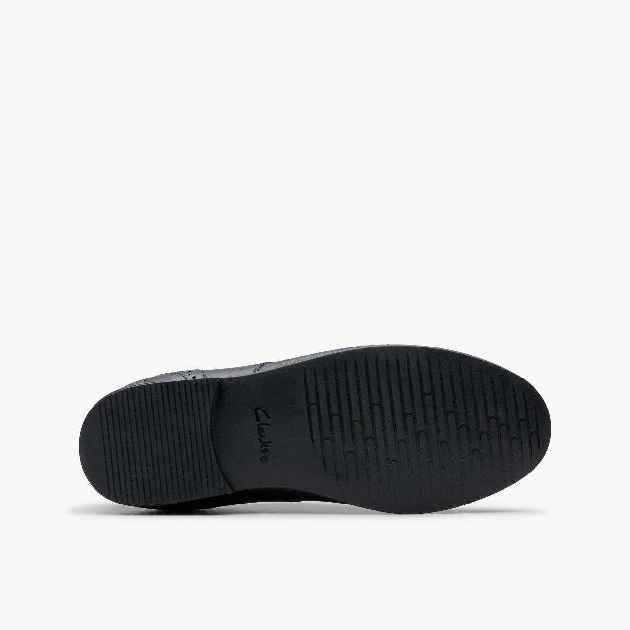 Finja Brogue Older Black Leather Clarks Kids