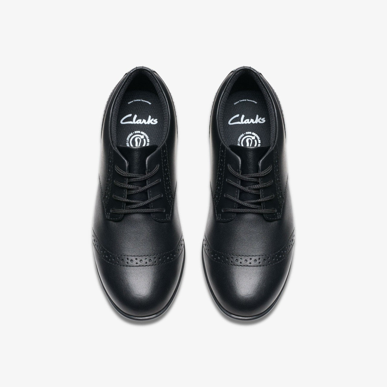 Finja Brogue Older Black Leather Clarks Kids