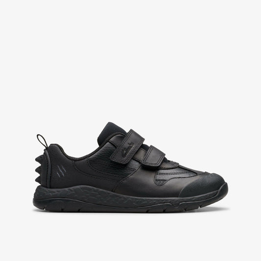 Steggy 2 Pace Kid Black Leather Clarks Kids