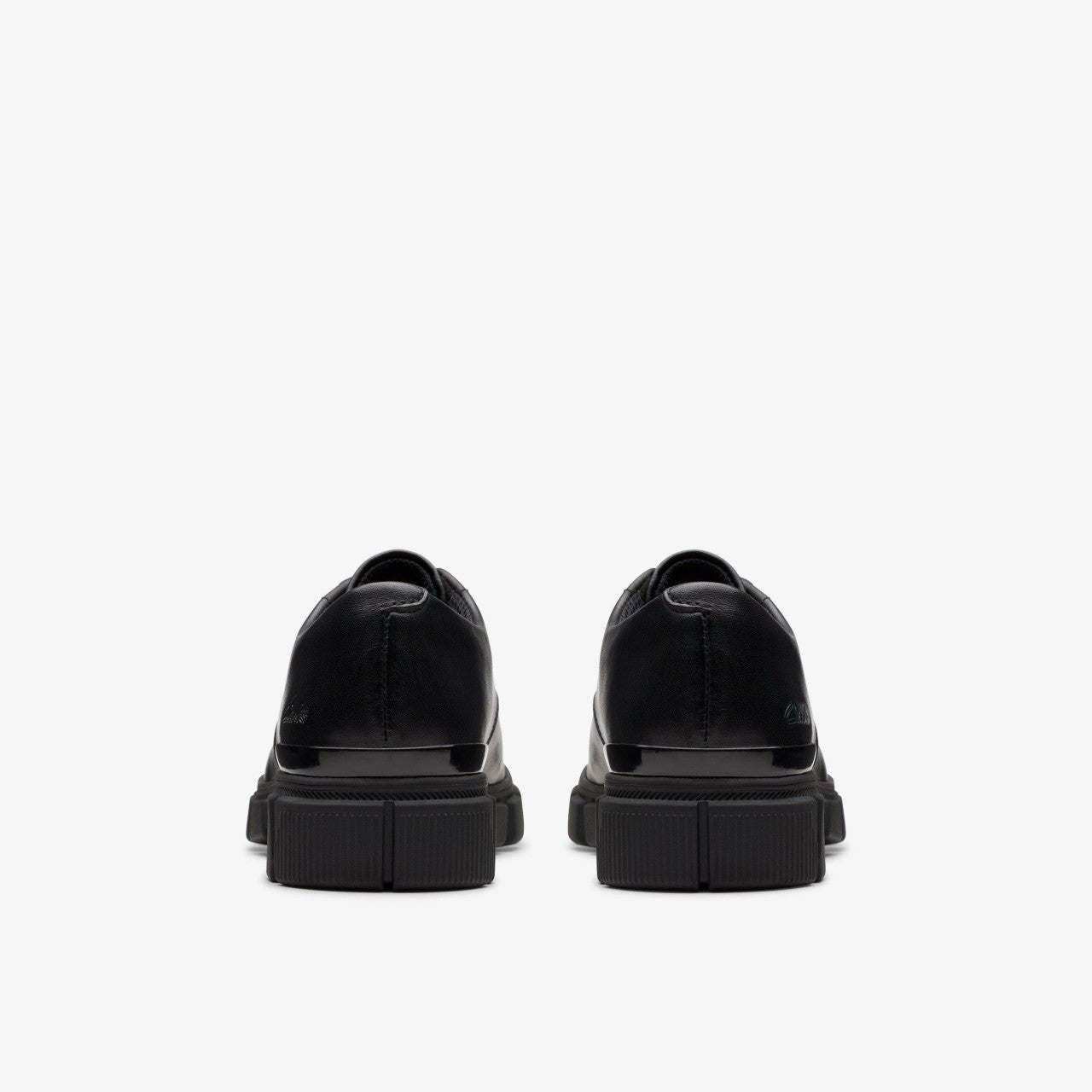 Evyn Lace Kid Black Leather Clarks Kids