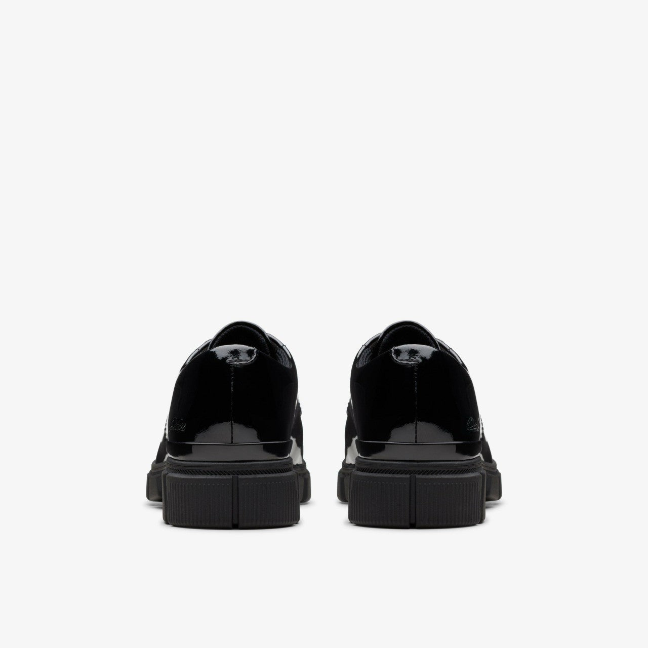Evyn Lace Kid Black Patent Clarks Kids