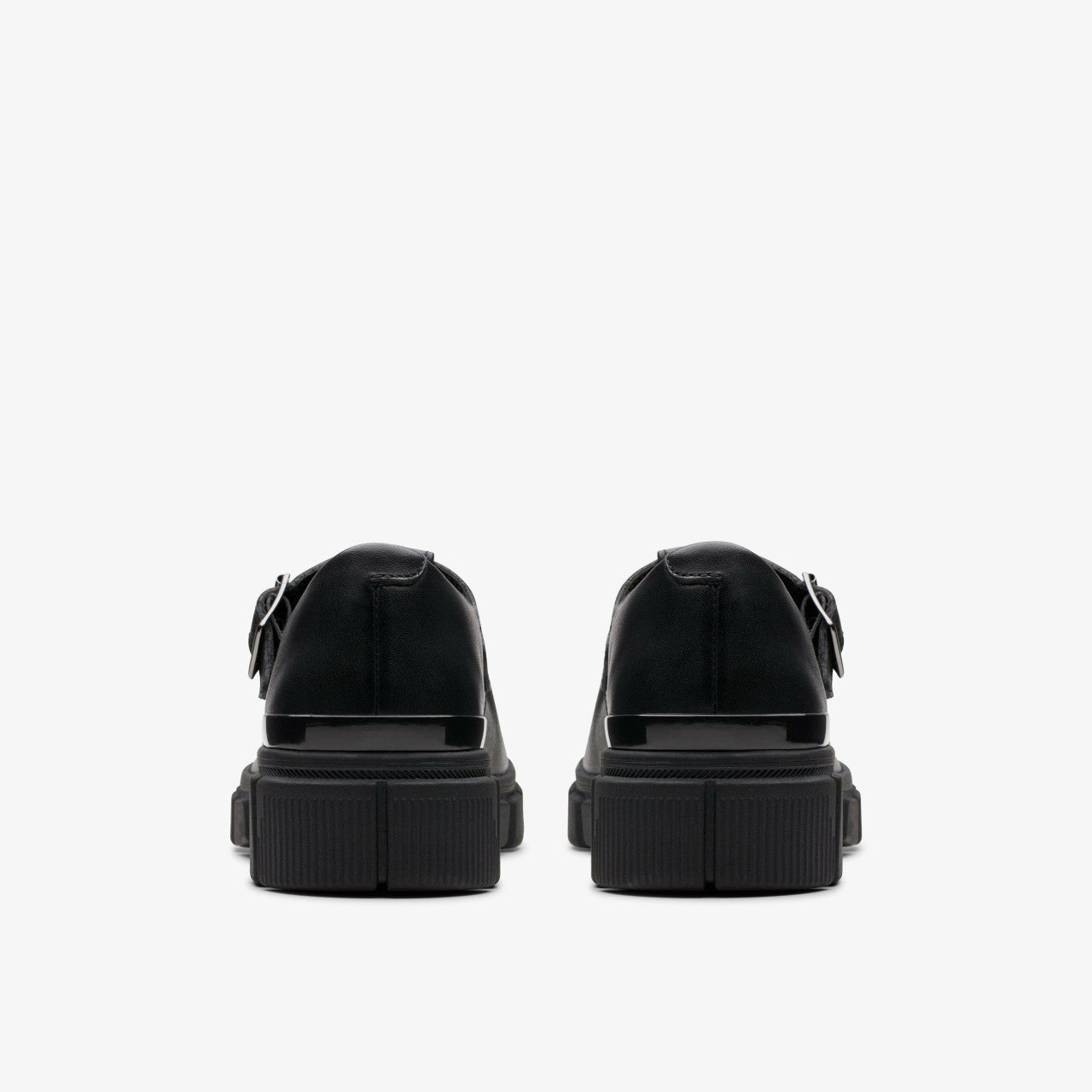 Evyn Bar Youth Black Leather Clarks Kids