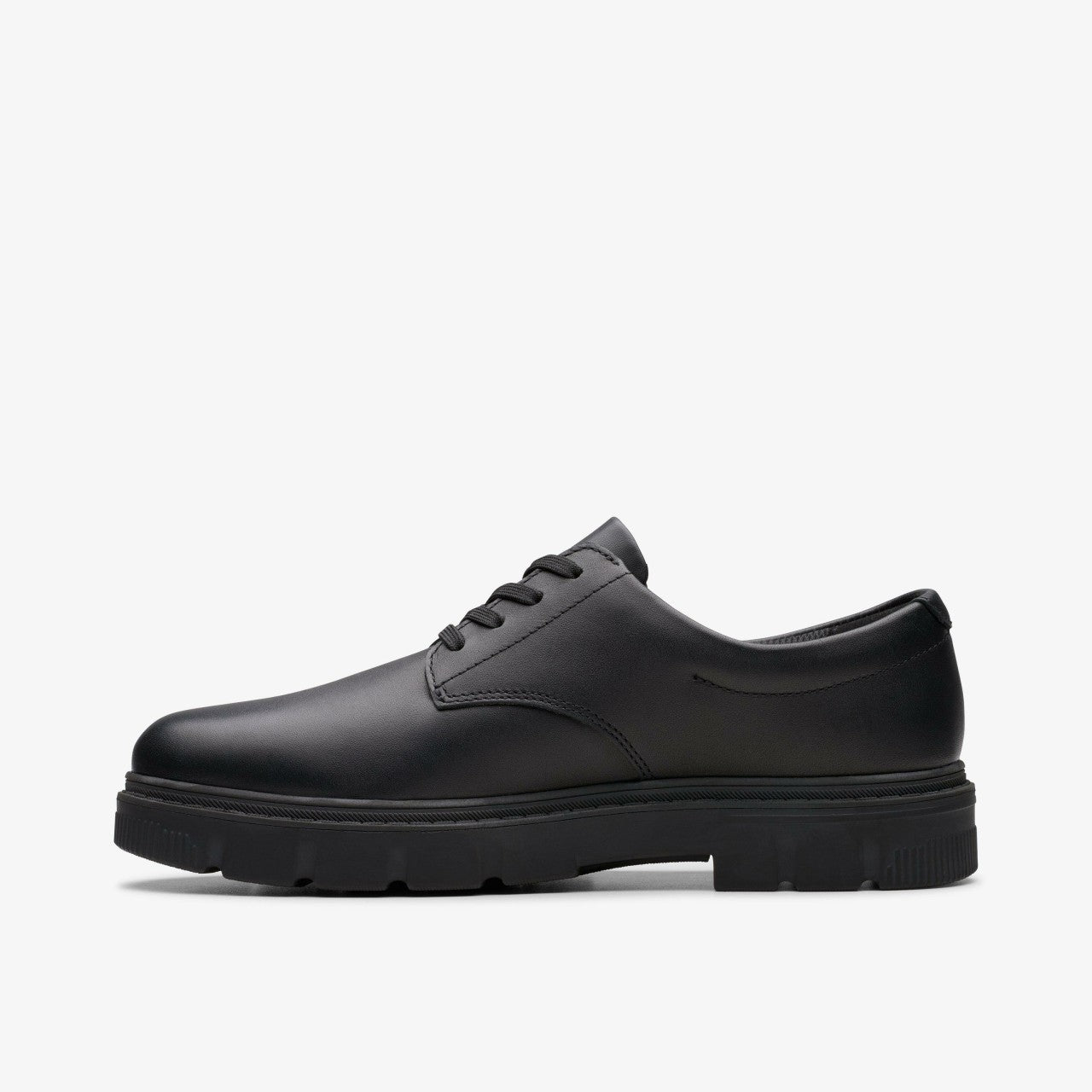 Lorcam Loop Youth Black Leather Clarks Kids