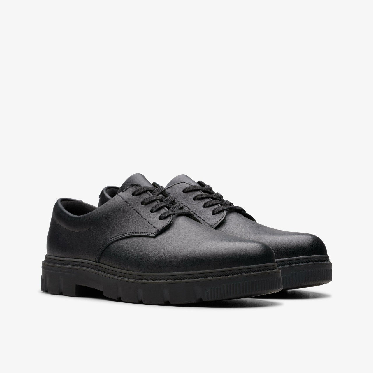 Lorcam Loop Youth Black Leather Clarks Kids