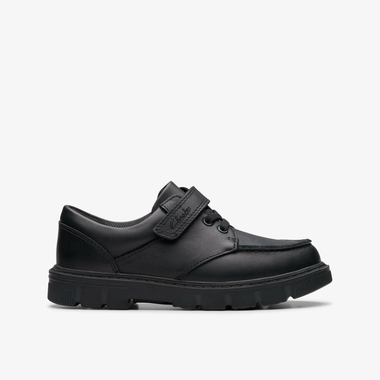 Lorcam Edge Kid Black Leather Clarks Kids