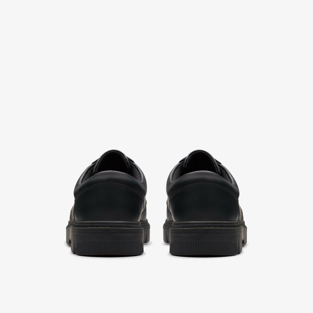 Lorcam Edge Youth Black Leather Clarks Kids
