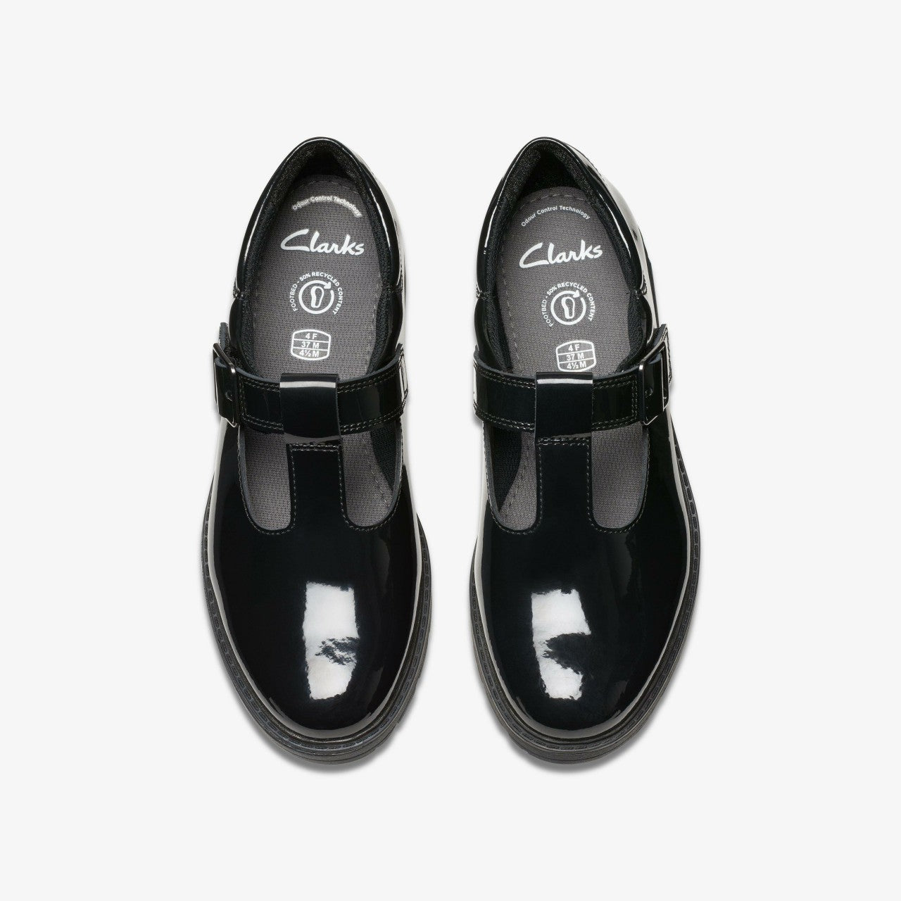 Loxham Bar Youth Black Patent Clarks Kids