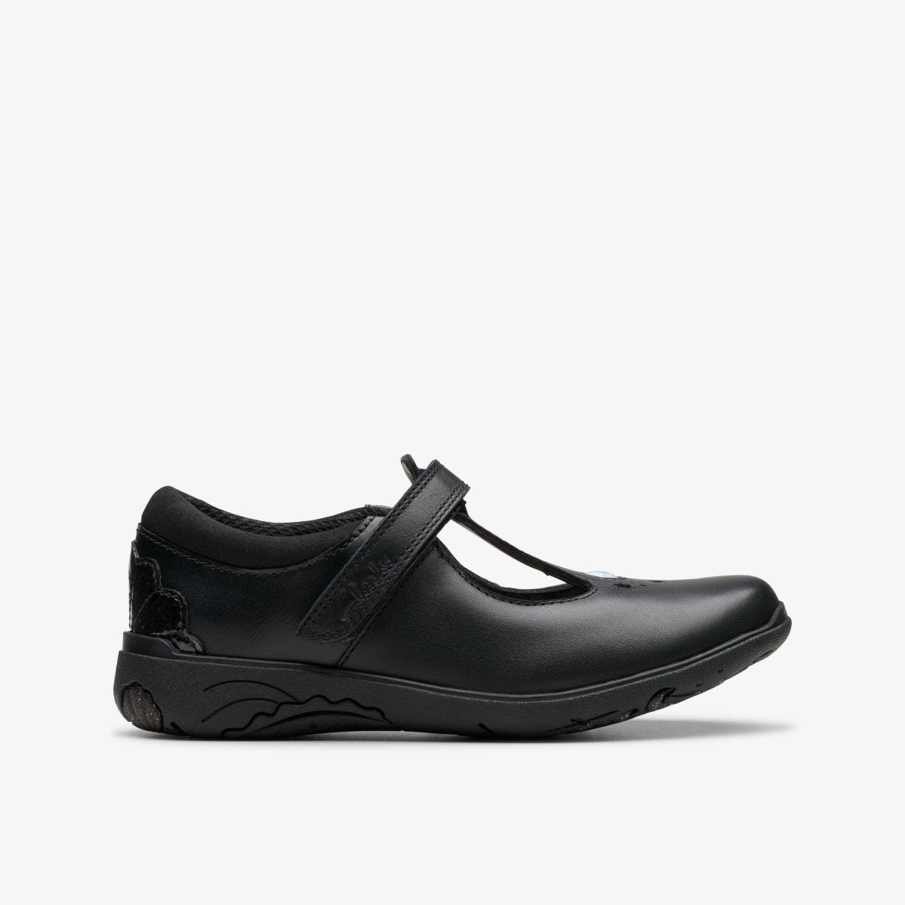 Relda Gem Kid Black Leather Clarks Kids