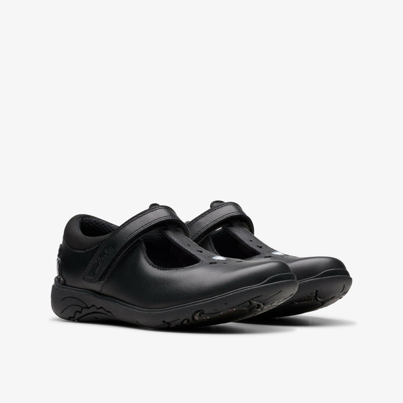 Relda Gem Kid Black Leather Clarks Kids