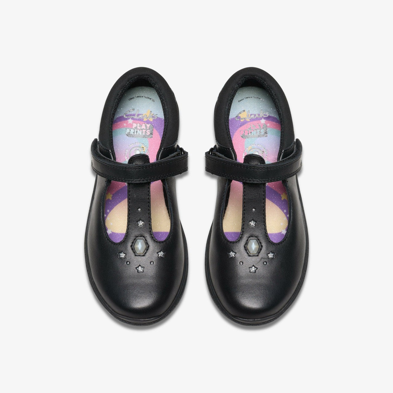 Relda Gem Kid Black Leather Clarks Kids