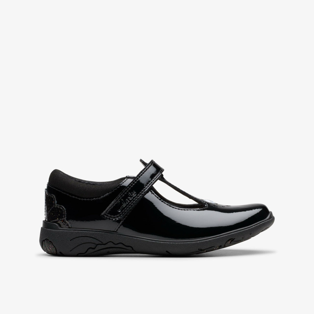 Relda Gem Kid Black Patent Clarks Kids