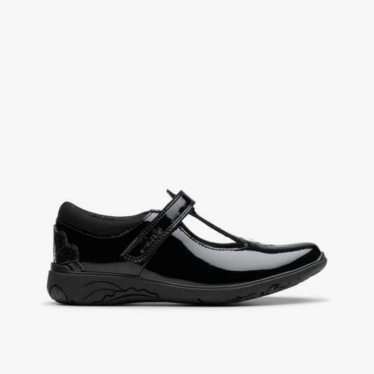 Relda Gem Kid Black Patent Clarks Kids