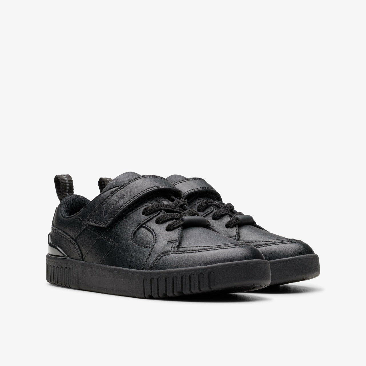 Oslo Flare Kid Black Leather Clarks Kids
