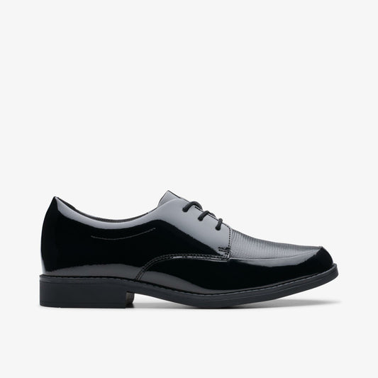 Aubrie Dress Youth Black Patent Clarks Kids