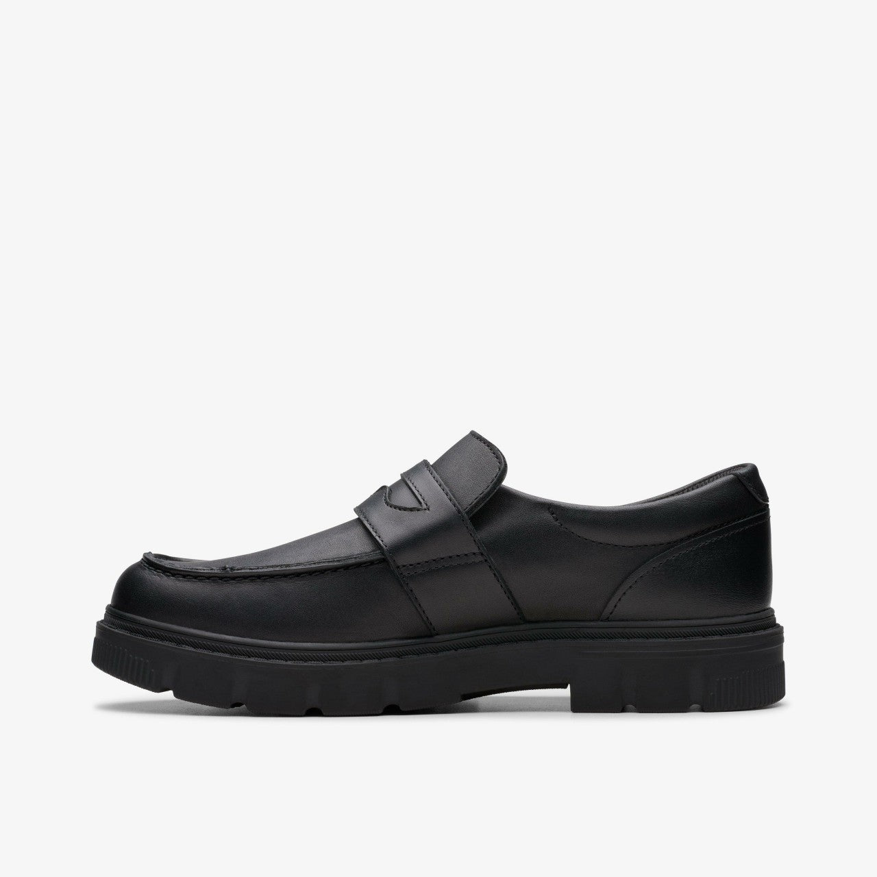 Lorcam Craft Youth Black Leather Clarks Kids