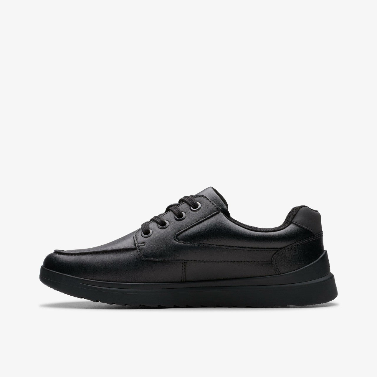 Keelan Flare Youth Black Leather Clarks Kids