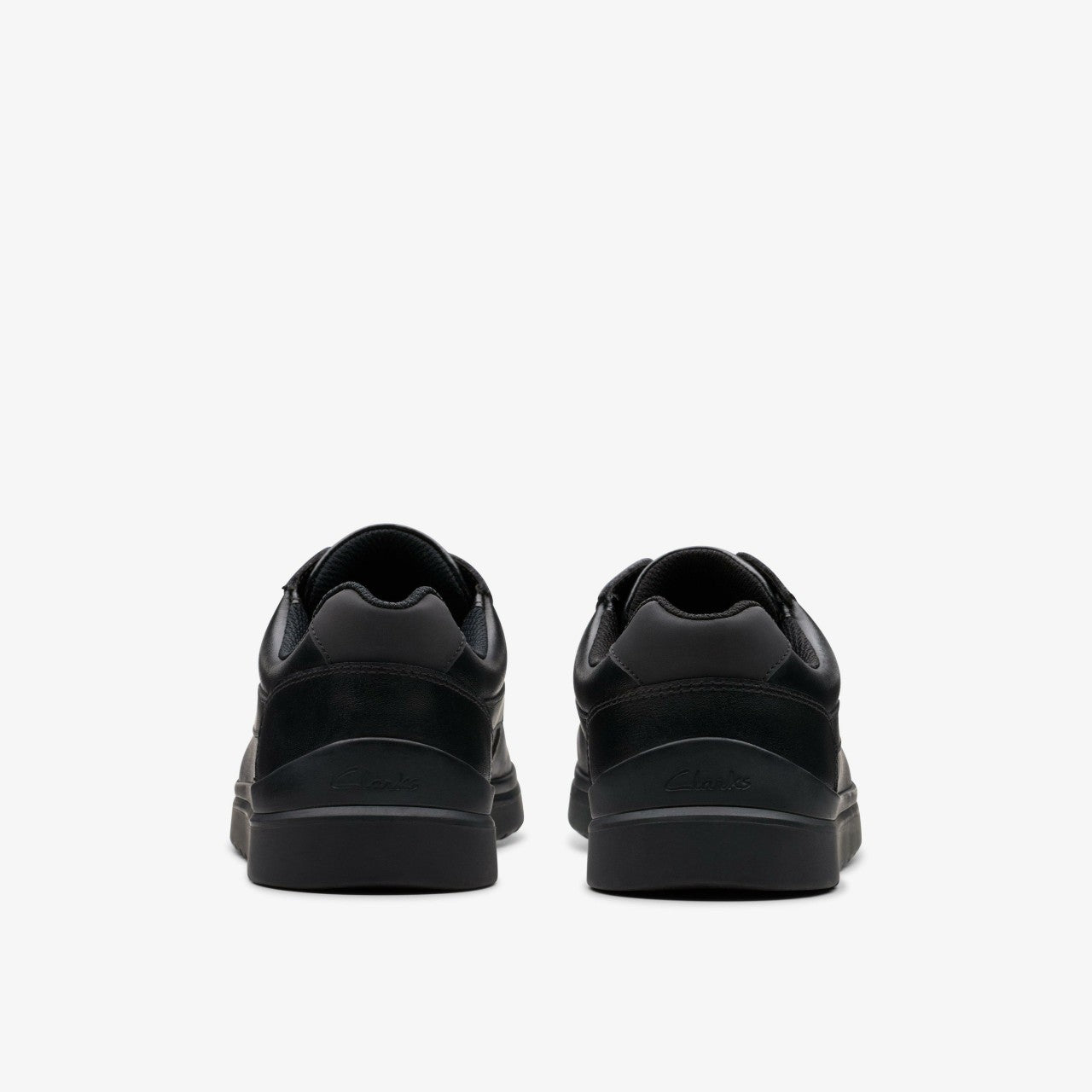 Keelan Flare Youth Black Leather Clarks Kids